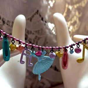 vtg Ballerina necklace with charms